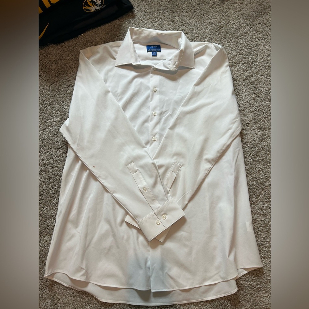Apt.9 Premier Flex Performance Slim Fit White Dress Shirt- XL